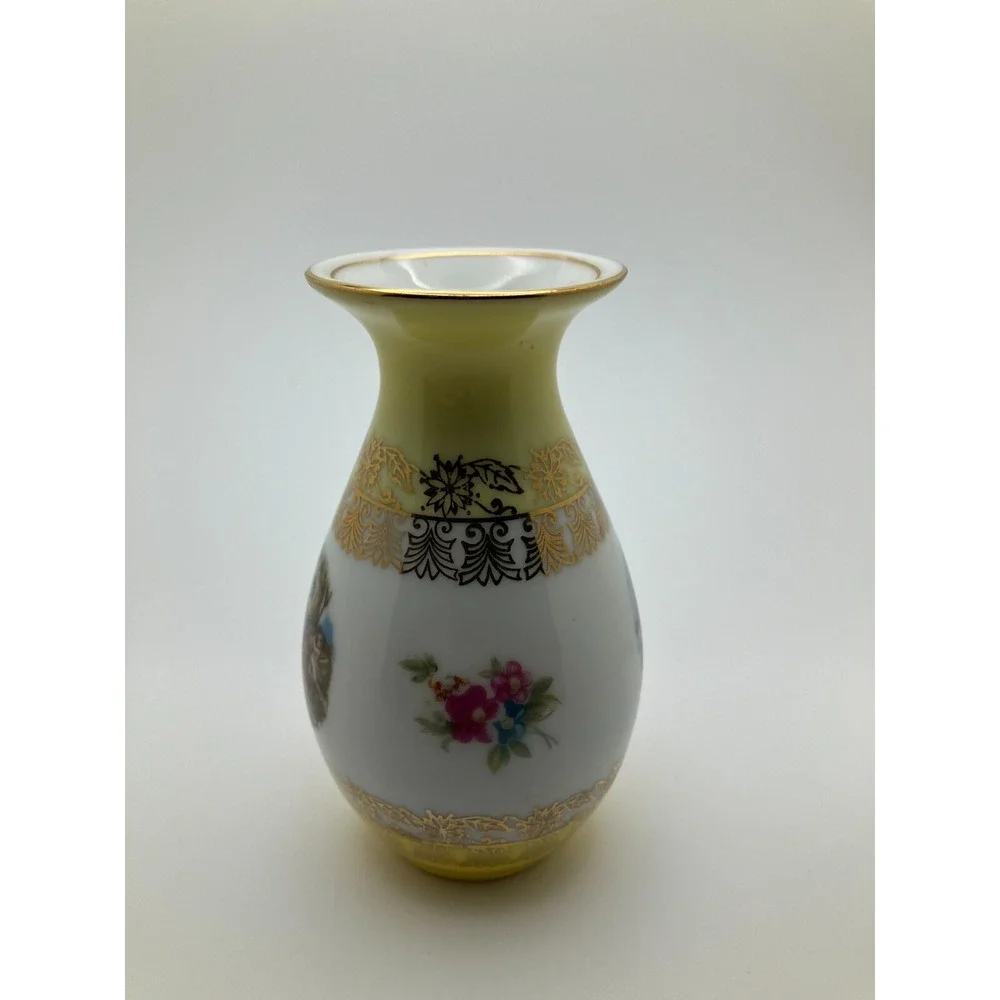 Brazil Porcelain Miniature Vase Vintage‎ 1968 Real S Paulo Gold Trim Biblical